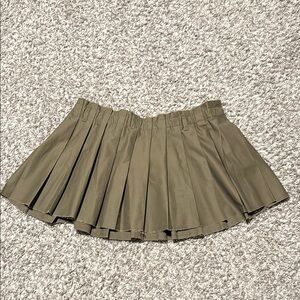 HM Olive Green Pleated Women's Skirt